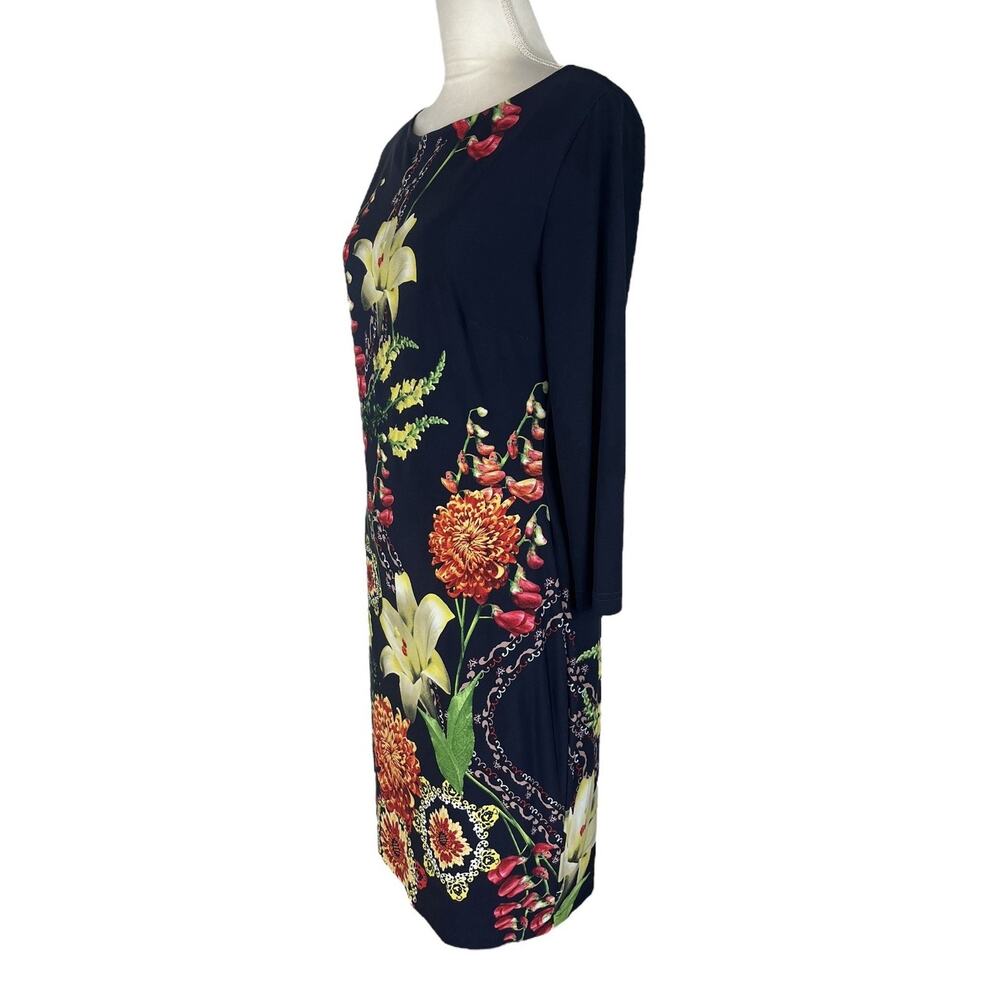 Joseph Ribkoff Garden Floral Sheath Dress Professional Business Workwear Size 12 - Picture 5 of 8